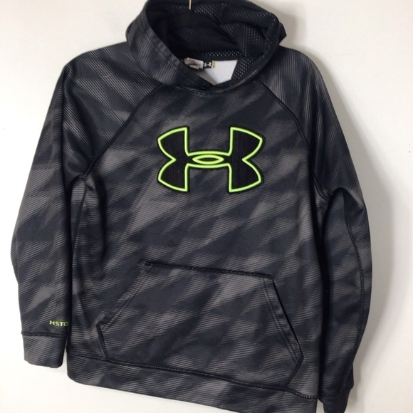 Under Armor youth large space Grey green pullover hoody sweatshirt - Picture 4 of 4